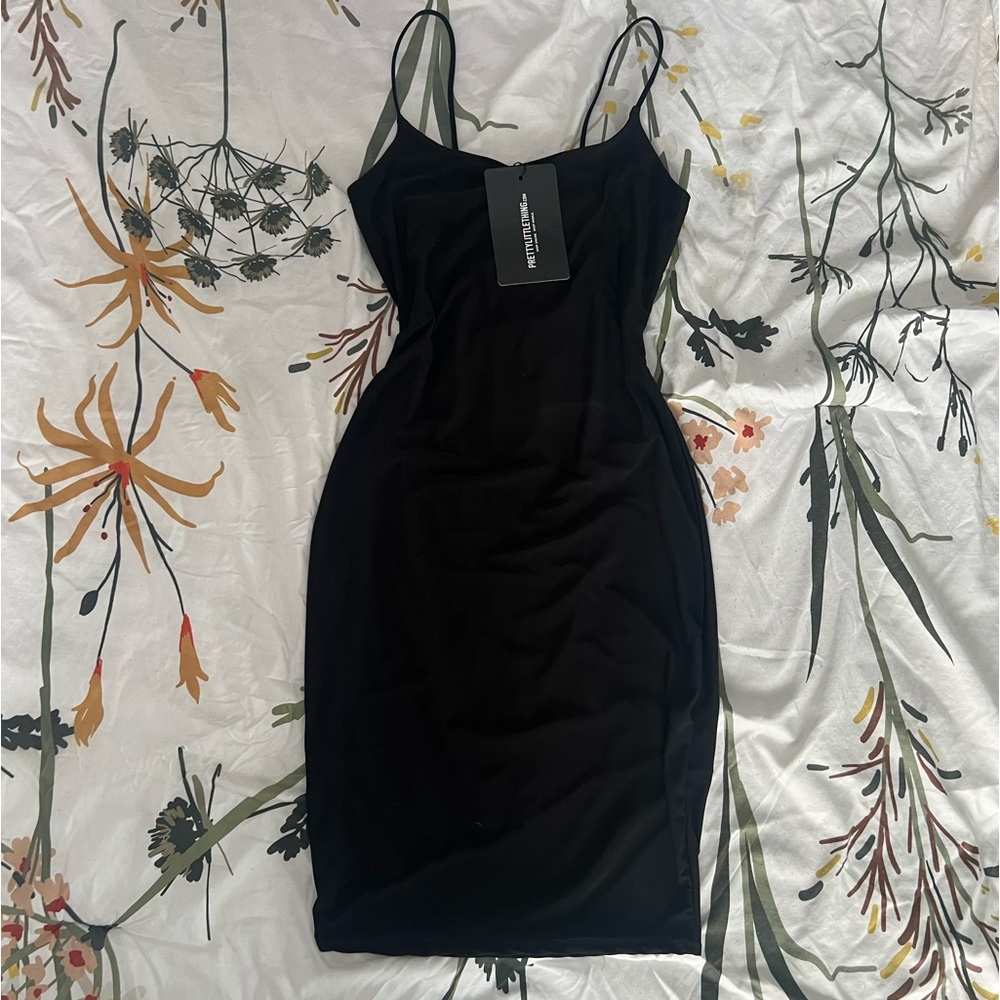 PLT Spaghetti Strapped Black Minidress